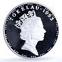 Tokelau 5 tala Emo Skink KM-17 Wildlife Fauna Lizard proof silver coin 1995