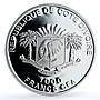 Ivory Coast 1000 francs Mammoth KM-6 Prehistoric Animals Fauna silver coin 2010