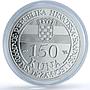 Croatia 150 kuna Independence KM-28 Anniversary History proof silver coin 1995