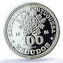 Portugal 100 escudos Football Cup Mexico Essai KM-637 PR 69 PCGS Ag coin 1986