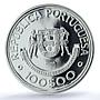 Portugal 100 escudos Canary Islands Probe KM-646a Ship SP 69 PCGS Ag coin 1989
