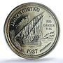 Portugal 100 escudos Nuno Tristao Essai KM-640 Ship SP 67 PCGS CuNi coin 1987