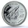 Portugal 100 escudos Nuno Tristao Essai KM-640a Ship SP 69 PCGS silver coin 1987