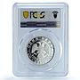 Russia 1 rouble Conservation Red Book Siberian Beaver PR69 PCGS silver coin 2001