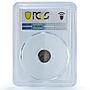 Maldives 1 larin Sultan Muhammad VI Coinage KM-38 MS64 PCGS copper coin 1901
