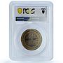 Peru General Oscar Benavides Politics Gilt SP63 PCGS copper medal 1939