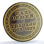 Peru General Oscar Benavides Politics Gilt SP63 PCGS copper medal 1939
