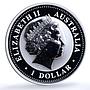 Australia 1 dollar Year of the Rooster KM-695 Lunar Series 1 silver coin 2005