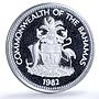 Bahamas 5 dollars Republic KM-91 Ship Clipper proof silver coin 1982