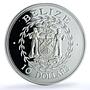 Belize 10 dollars Central Bank KM-104 Anniversary Bird proof silver coin 1992