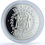 Belize 10 dollars Central Bank KM-104 Anniversary Bird proof silver coin 1992