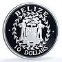 Belize 10 dollars Central Bank KM-104 Anniversary Bird proof silver coin 1992