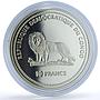 Congo 10 francs Green Butterfly KM-60 Wildlife Protection Fauna silver coin 2002