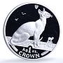 Isle of Man 1 crown Siamese KM-332a Cat Crowns proof silver coin 1992