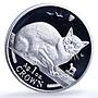 Isle of Man 1 crown Burmese KM-621a Cat Crowns proof silver coin 1996