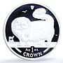 Isle of Man 1 crown Long Haired Smoke KM-774a Cat Crowns proof silver coin 1997