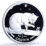 Isle of Man 1 crown Blue British Short Hair KM-966a Cat Crowns silver coin 1999