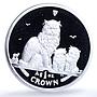 Isle of Man 1 crown Himalayan Kittens KM-1266a Cat Crowns proof silver coin 2005