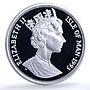 Isle of Man 1 crown Diplodocus KM-358a Preserve Planet Dinosaur silver coin 1993