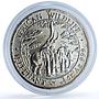 Zambia 5000 kwacha Elephant Matte KM-165 African Wildlife Fauna silver coin 2003