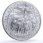 Zambia 5000 kwacha Elephant Matte KM-165 African Wildlife Fauna silver coin 2003