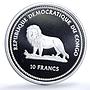 Congo 10 francs Red Butterfly KM-61 Wildlife Protection Fauna silver coin 2002