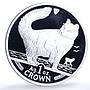 Isle of Man 1 crown Norwegian Forest KM-292a Cat Crowns proof silver coin 1991