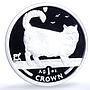 Isle of Man 1 crown Birman KM-857a Cat Crowns proof silver coin 1998