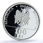 Moldova 100 lei Independence Proclamation KM-16 History proof silver coin 2001