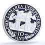 Moldova 100 lei Independence Proclamation KM-16 History proof silver coin 2001