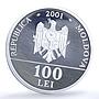 Moldova 100 lei Independence Proclamation KM-16 History proof silver coin 2001