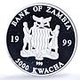 Zambia 5000 kwacha Elephant KM-73 African Wildlife Fauna proof silver coin 1999