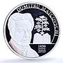 Moldova 100 lei Dumitru Matcovschi KM-127 Literature Writer silver coin 2014