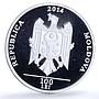 Moldova 100 lei Dumitru Matcovschi KM-127 Literature Writer silver coin 2014