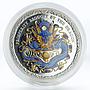 Cook Islands, $5, Year of the Dragon Blue (Prosperity), 2012 1oz Silver Coloured