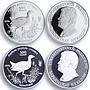 Turkmenistan 500 manat x 6 Set Red Book Animals Wildlife Fauna silver coins 1996