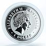 Australia 1 dollar Year of the Rooster Lunar Series I Gilded Silver 1 Oz 2005