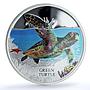 S 2014 $1 Green Sea Turtle Colorized Ag, DCAM