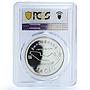 Macau 100 patacas Grand Prix KM-62 Formula One Car PR 65 PCGS silver coin 1993