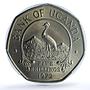 Uganda 5 shillings Republic KM-18 Crane Bird MS 64 PCGS CuNi coin 1972