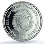 Albania 50 leke Durazzo KM-57 Castle Ship Clipper 5 oz proof silver coin 1987