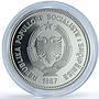 Albania 50 leke Durazzo KM-57 Castle Ship Clipper 5 oz proof silver coin 1987