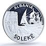 Albania 50 leke Durazzo KM-57 Castle Ship Clipper 5 oz proof silver coin 1987