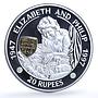 Mauritius 20 rupees Elizabeth II Philip Prince Charles KM-64 silver coin 1997