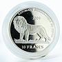 Congo 10 francs Formula 1 Ferrari cars silver coin 2004