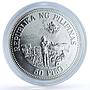 Philippines 50 piso Pope John Paul II KM-233 Religion Politics silver coin 1981