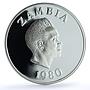 Zambia 10 kwacha Year of the Child KM-21 UNICEF Children proof silver coin 1980