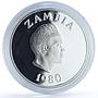 Zambia 10 kwacha Year of the Child KM-21 UNICEF Children proof silver coin 1980
