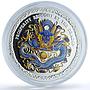 Cook Islands 5 dollars Year Dragon Prosperity Coloured KM-1446 silver coin 2012
