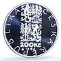 Czech Republic 200 korun Tram in Brno KM-13 Train Horse proof silver coin 1994